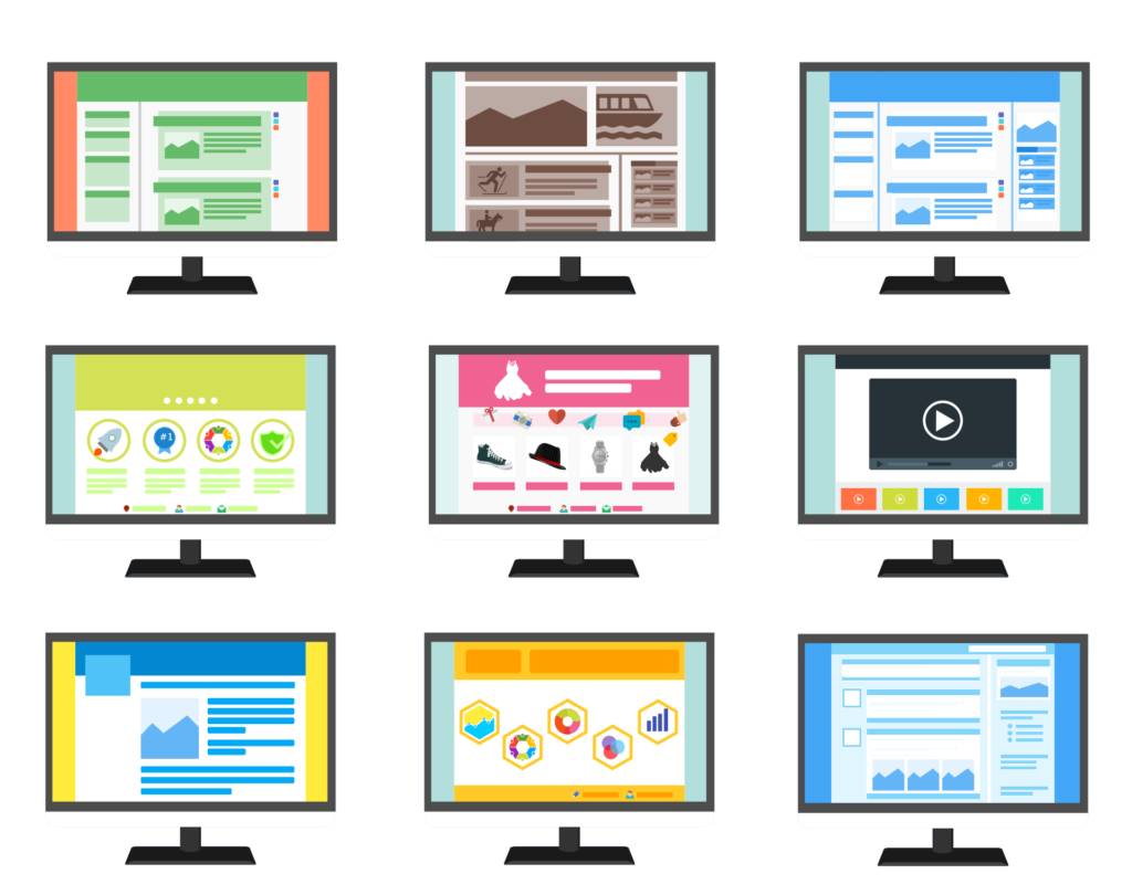 Cheap Web Hosting and Domain Names - WowJamWeb 14 Nine Different Screens representing different Website Designs