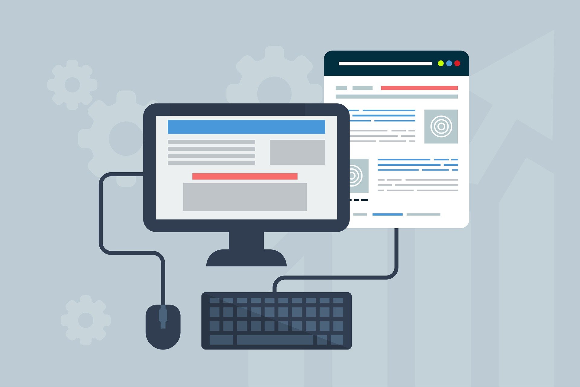 Cheap Web Hosting and Domain Names - WowJamWeb 11 Computer with Mouse and Keyboard Showing a Website representing your Website Migrating to Us